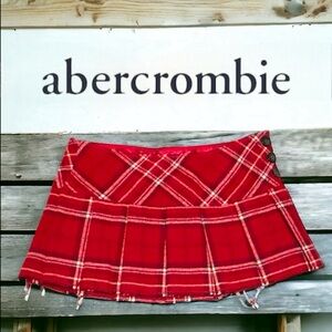 abercrombie | Red Plaid Skirt, size 00